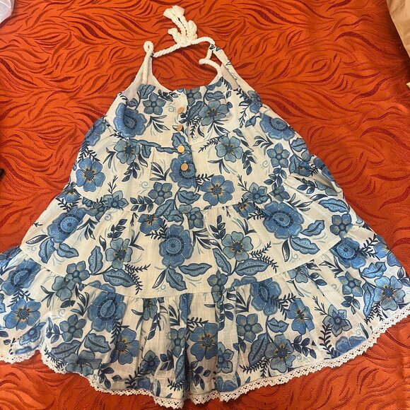 Haute Hippie Other - HAUTE HIPPIE KIDS  Blue and White, Fully Lined Cotton Floral Sundress  Size 3T